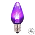 thumbnail image 2 of Vickerman C7 Transparent Plastic LED Purple Dimmable Bulb, E12 Nickel Base, 25 per bag, 2 of 3