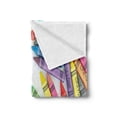 thumbnail image 2 of Crayon Soft Flannel Fleece Throw Blanket, Children School Art Class Themed Colorful Painting Crafts Photo on Plain Backdrop, Cozy Plush for Indoor and Outdoor Use, 50" x 60", Multicolor, by Ambesonne, 2 of 5