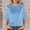 Light Blue, variant on Womens Sweater Tops,Casual Plus Size Fall Tops Blouse for Womens,Women's Summer Fashion Cropped 3/4Sleeves Round Neck Velvet Solid Color Snug Shirt Blouse Wine XXXL