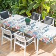 thumbnail image 2 of Coastal Seahorse Table Cloths for 8 Foot Rectangle Tables, Summer Beach Nautical Ocean Coral Patio Waterproof Elastic Fitted Tablecloths, Washable Rectangular Table Cover for Camping, 2 of 8