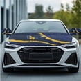 thumbnail image 2 of Yuyamidu Barbados Flag Car Hood Cover with Auto Side View Mirror Cover Washable Car Front Hood Cover with Elastic Band 3 PCS Auto Accessory for Most Cars Sedans, 2 of 7