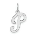 thumbnail image 1 of FB Jewels Sterling Silver Rhodium-plated Stamped Initial P Charm, 1 of 4