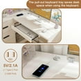 thumbnail image 4 of Kadyn Computer Desk with Glass Cabinets and Built-In LED Lights, L-Shaped Study Writing Table with USB Charging Ports, White, 4 of 8