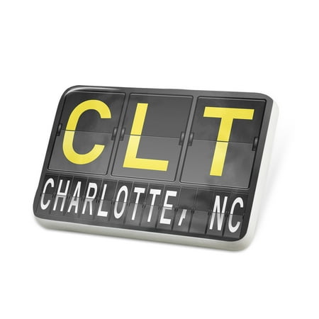 Porcelein Pin CLT Airport Code for Charlotte, NC Lapel Badge –