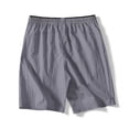 thumbnail image 4 of pstuiky Pantalones cortos de gimnasio, Pantalones cortos casuales holgados de color liso con cremallera, bolsillo, cordón y cintura elástica para hombre Pantalones cortos de entrenamiento, 4 of 6