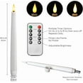 thumbnail image 6 of Homemory Real Wax LED Flameless Taper Candles with Remote Timer, 9.6 Inches Ivory Fake Candlesticks, Dripless Battery Operated Window Candle with 3D Flickering Flame for Fireplace Xmas Halloween, 6 of 10