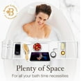 thumbnail image 5 of Bamboo Bathtub Tray Bath Caddy, Expandable Bath Tub Tray Wood, Bathtub Shelf Organizer White 29.5-42.9 Inch, 5 of 5