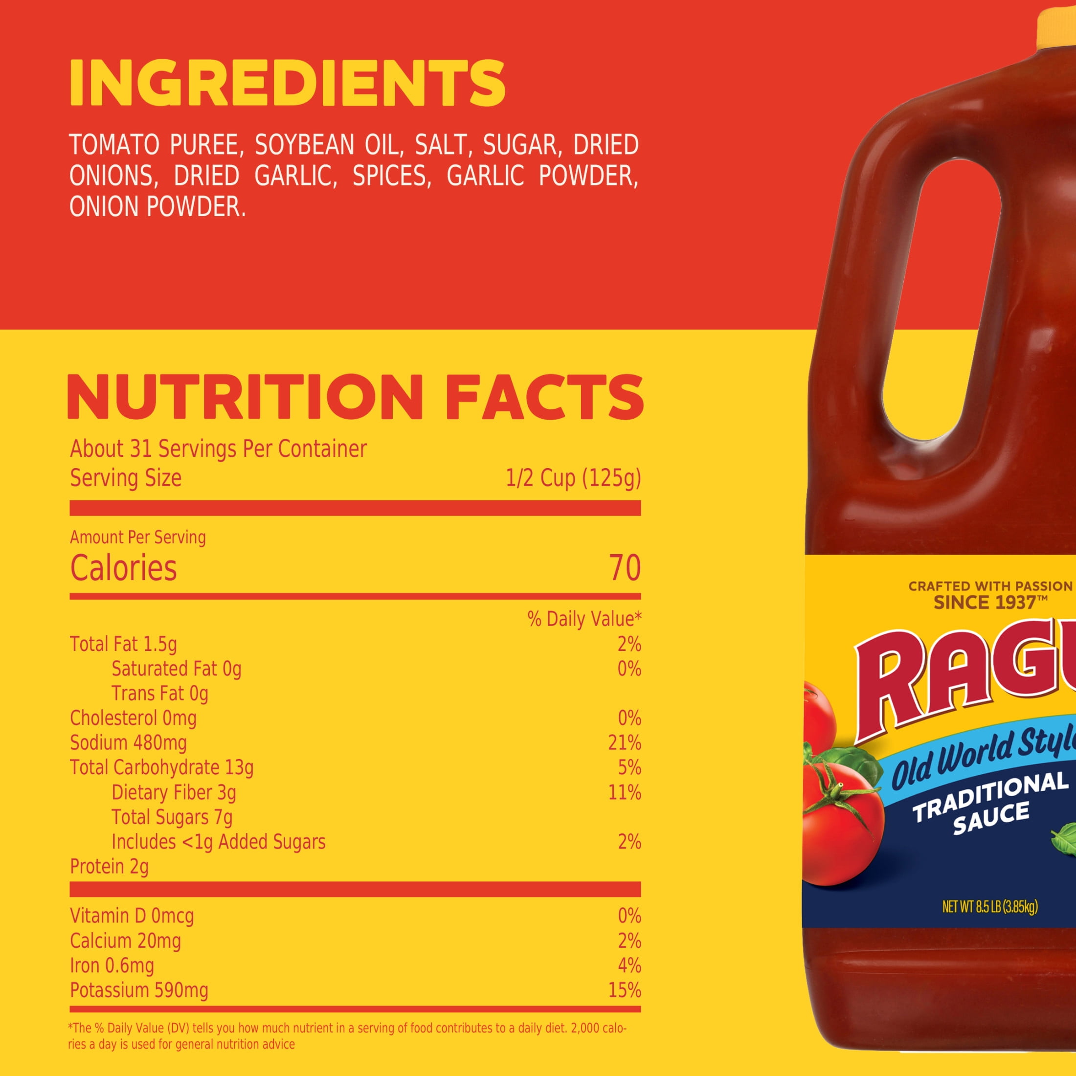 RAGU Old World Style Traditional Sauce, 8.5 lbs.