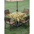 thumbnail image 4 of Outdoor Tablecloth with Umbrella Hole for Patio/Picnic/Party/Camping, Sunflowers Waterproof Table Cloth Square Cover Washable, Beige Botanical Yellow Florals Butterfly (60"x 60"), 4 of 8