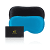 RUIPTSKE 2 Pcs Mulberry Silk Sleep Eye Masks, Caring For Deep Sleep, Adjustable Elastic Band, Black & Lake Blue