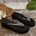 thumbnail image 5 of Bxsruta Wedge-Heel Flip Flops with Glitter Strap, Non-Slip Summer Slippers for Beach and Casual Outdoor Use, 5 of 8