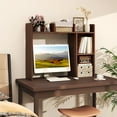 thumbnail image 2 of Costway Desk Bookshelf Desktop Storage Shelf for Monitors up to 27" with Anti-tip Kits Walnut, 2 of 10