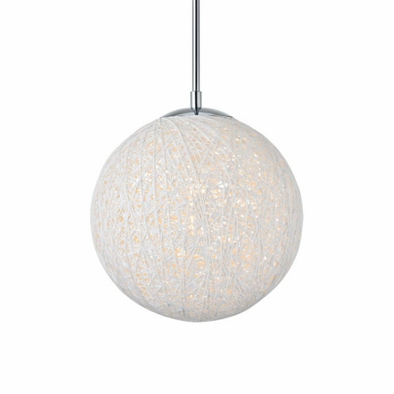 Elegant Lighting Ld2233 Malibu 1 Light 10" Wide Mini Pendant - White