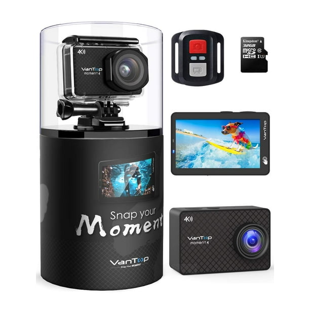 VanTop Moment 4 4K Sports Action Camera w/Touch Screen EIS 20MP Sony