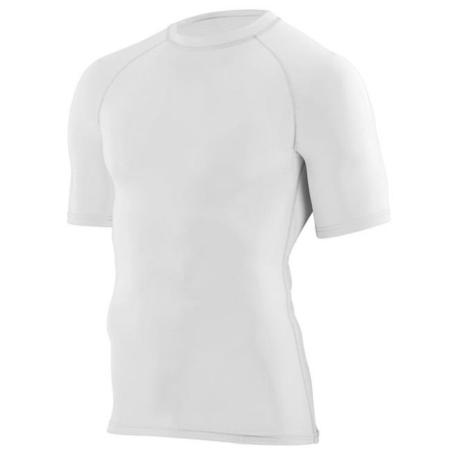 2600A-White-2X Hyperform Compression Short Sleeve Shirt, White - 2X