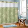 thumbnail image 5 of No Hook Shower Curtain, Sage Green Palm Shower Curtains for Bathroom with See Through Top Window, Summer Tropical Coconut Trees Waterproof & Washable Bath Curtain Standard 72"x72", 5 of 5