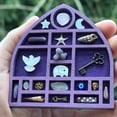 thumbnail image 4 of Mini Wooden Display Shelf for Collectibles \u2013 Rustic Shadow Box Display Case with Multiple Compartments, Miniature Trinket Shelf for Mini Crystals Figures, Small Trinkets (F), 4 of 6