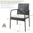 thumbnail image 3 of Gymax Set of 4 Rattan Wicker Dining Chairs Patio Outdoor w/ Cushion Armrest, 3 of 10