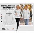 thumbnail image 2 of TEMOFON Women's Color Block Cropped Zip Up Hoodie Oversized Long Sleeve Full Zip Hooded Sweatshirt Jacket with Kangaroo Pocket, 2 of 7