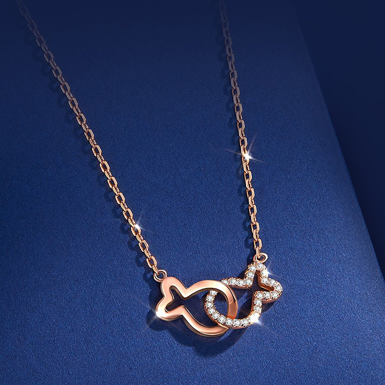 Gold and Enamel Evil Eye Fish Necklace | Handmade | Ebru Jewelry