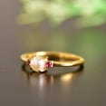 thumbnail image 3 of Vintage Pearl Engagement Ring Red Ruby Ring Side Stone Cluster Ring Promise Antique Women Retro Wedding Pearl Birthstone Anniversary Gift, 3 of 3