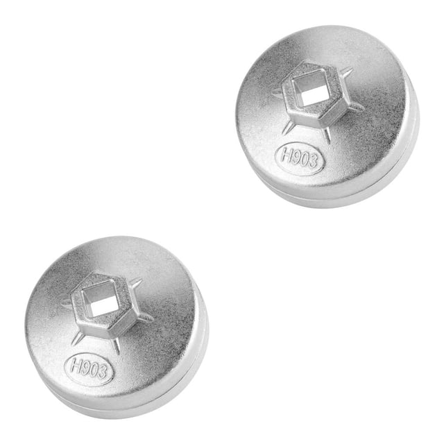 maskred 1/2/3 Wrench Auto Tool 903 Socket Oil Filter Caps Professional Universal Hand Wear-resistant Handheld Car Replacing Accessory Silver 74mm 2PCS