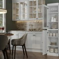 thumbnail image 4 of 100% Solid Wood 16.5" Pantry Cabinet with Frosted Glass & Solid Wood Door, Adjustable Shelves, White, 4 of 6
