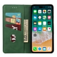 thumbnail image 4 of Decase for iPhone 13,Stylish Premium PU Leather Wallet Folio Flip Case with Card Cash Slots Stand Cover Dual Color Shockproof Anti-Scratch Full Body Protective Shell - Green, 4 of 7