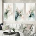thumbnail image 1 of Designart "Modernity Essence Green and Cream III" Abstract Framed Wall Art Set Of 3 - Green Marble Frame Canvas Set For Living Room Decor, 1 of 6