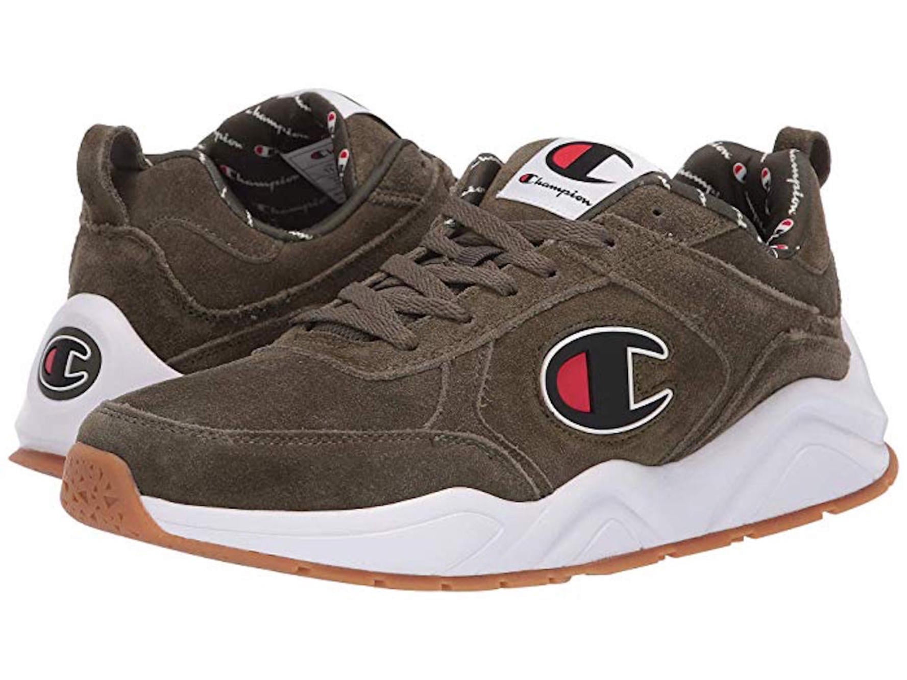 champion 93 eighteen big c black & white suede shoes