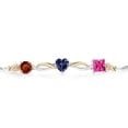 thumbnail image 2 of Gem Stone King Keren Hanan 2.38 Ct Round Red Garnet Blue Iolite 925 Silver and 10K Yellow Gold Lab Grown Diamond Bracelet for Women, 2 of 5