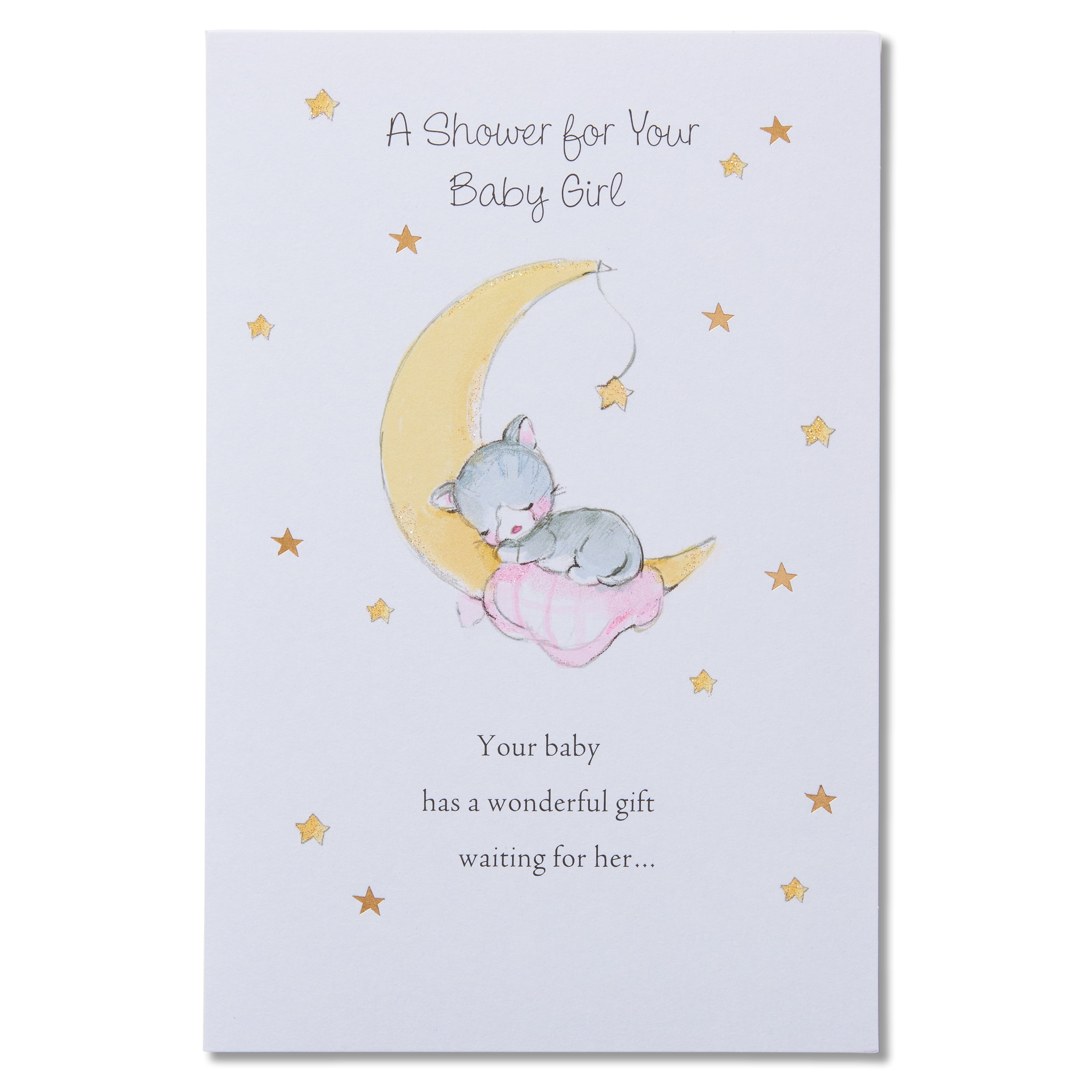 New Baby Girl Baby Shower Card With Glitter Walmart Com New Baby Girl Baby Shower Card With Glitter Walmart Com
