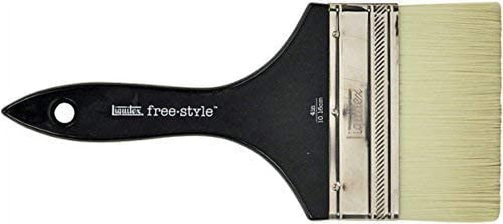 Liquitex Freestyle Large Scale Brush, Short Handle, Broad Flat/Varnish, 4"