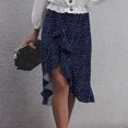 thumbnail image 4 of Minifaldas con dobladillo con volantes y cintura alta con estampado de lunares informales para mujer a la moda Wmkox8yi FGJ997, 4 of 8