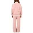 thumbnail image 6 of ITSAME Girls Outfit Set Button Down Knit Cardigan and Pants 2-Piece Fall Winter Comfy Casual Clothes Pink Size 7, 6 of 6