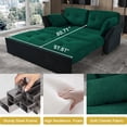 thumbnail image 6 of Queen Size 3-in-1 Convertible Sofa Bed with Thickened Cushions and Side Storage, Multi-Functional Chenille Loveseat Sofa with High-Density Foam, for Living Room, Apartments, Green, 6 of 9
