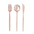 thumbnail image 5 of BalsaCircle 24 Rose Gold Disposable Premium Plastic Cutlery Spoon Fork Knife Set Wedding Party Decorations, 5 of 8