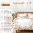 thumbnail image 6 of Thanksgiving Pink Bedding Duvet Cover Set Full Size 4 Pieces Pumpkin Fall Sunflower Soft Twill Plush Quilt Cover, Include 1 Duvet Cover 1 Flat Sheet And 2 Pillow, 6 of 7