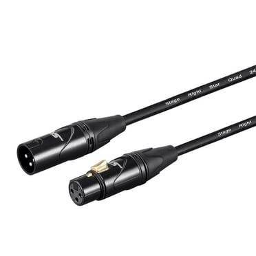 Monoprice Starquad XLR Microphone Cable - 50 Feet - Black | XLR-M to XLR-F, 24AWG, Optimized for Analog Audio - Gold Contacts - Stage Right Series