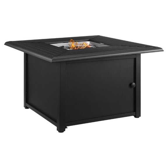 Crosley Furniture Dante Outdoor Propane Fire Pit Table With Lid for Outside Patio Backyard Deck, 50,000 BTU