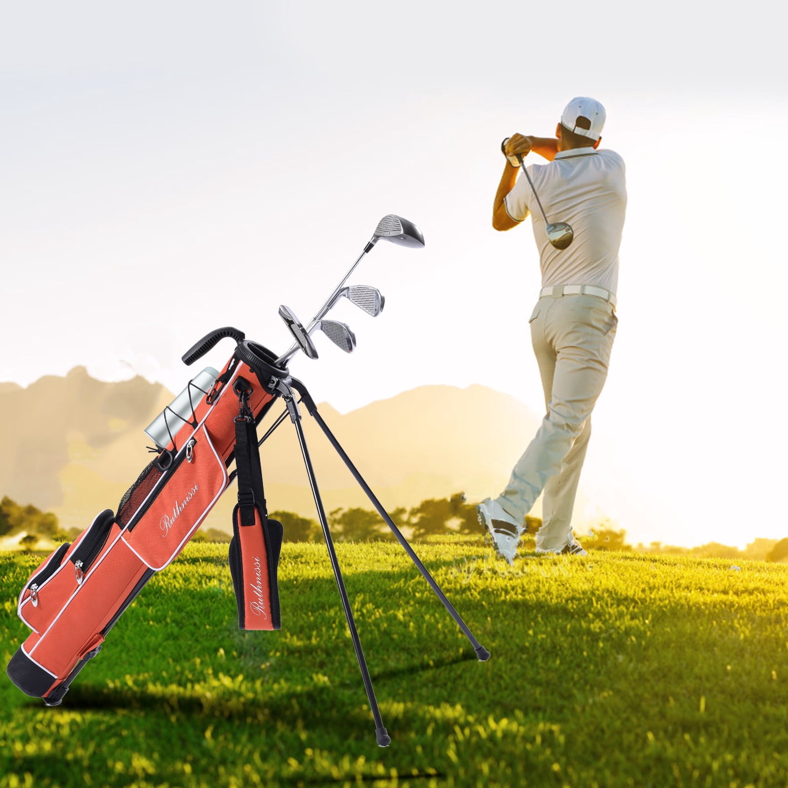 Golf Stand Bag, Lightweight Golf Easy Carry Bag with Padded Strap，Durable Pitch n Putt Golf Bag, Practice Ranger Sunday Golf Bag for Men&Women