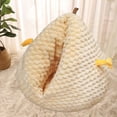 thumbnail image 1 of Cama para gatos autocerrada, refugio portátil, accesorios para mascotas, base antideslizante, cálida y cómoda, caseta para cachorros, cama para dormir amarillo, 1 of 8