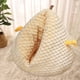 thumbnail image 1 of Cama para gatos autocalentable para otoño/invierno, cálida caseta con cojín extraíble, accesorios para mascotas, suave y acogedora cama para dormir, amarillo, 1 of 10