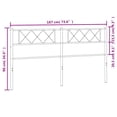 thumbnail image 2 of vidaXL Metal Headboard Black 180 cm, 2 of 5