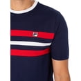 thumbnail image 4 of Fila Justin Cut & Sew Colour Block T-Shirt, Blue, 4 of 5
