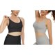 thumbnail image 3 of Sujetador deportivo para mujer con relleno tipo bustier sin aros y secciones cruzadas en la espalda para yoga y fitness, 3 of 4