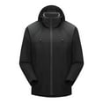 thumbnail image 2 of Brondbend Waterproof Jacket for Men Thin Jacket Casual Sports Windbreaker Long Sleeve Zipper Pocket Hooded Casual Outwear Jackets Loose Fit Fall Winter Outdoor Hiking Workout,Black, 2 of 4
