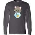 thumbnail image 3 of Inktastic Cute Cat, Little Cat, Kitty, Kitten, Fish Bowl Long Sleeve T-Shirt, 3 of 5