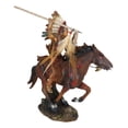 thumbnail image 5 of Ebros Eagle Warrior War Headdress On Horse Throwing Spear Figurine 13"H, 5 of 8