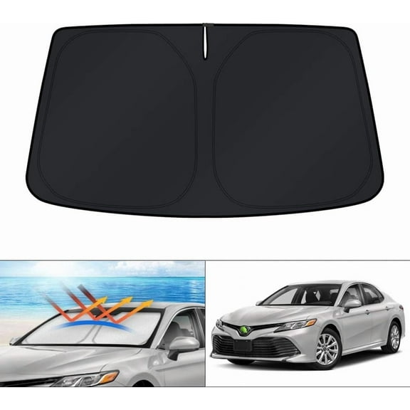 Canvcle Windshield Sun Shade for Toyota Camry 2018-2024 Windshield Sunshades Cover Block UV Heat Accessories Foldable Sun Visor Keep Cool